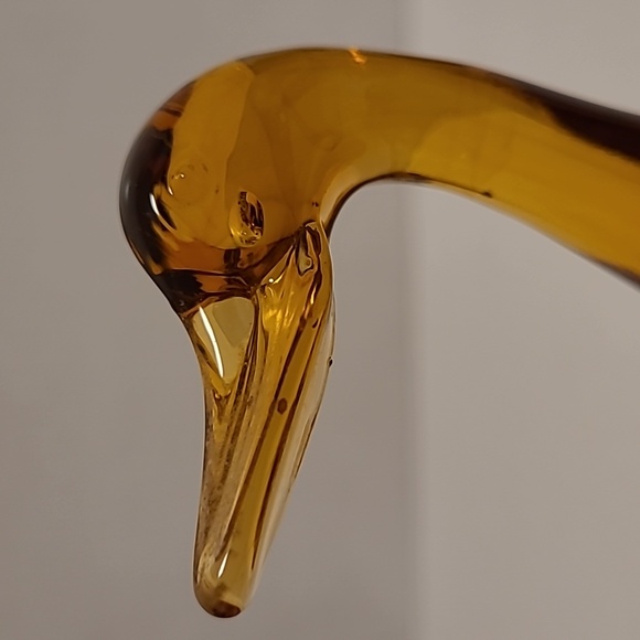 Vintage Amber Art Glass Duck - Picture 10 of 16